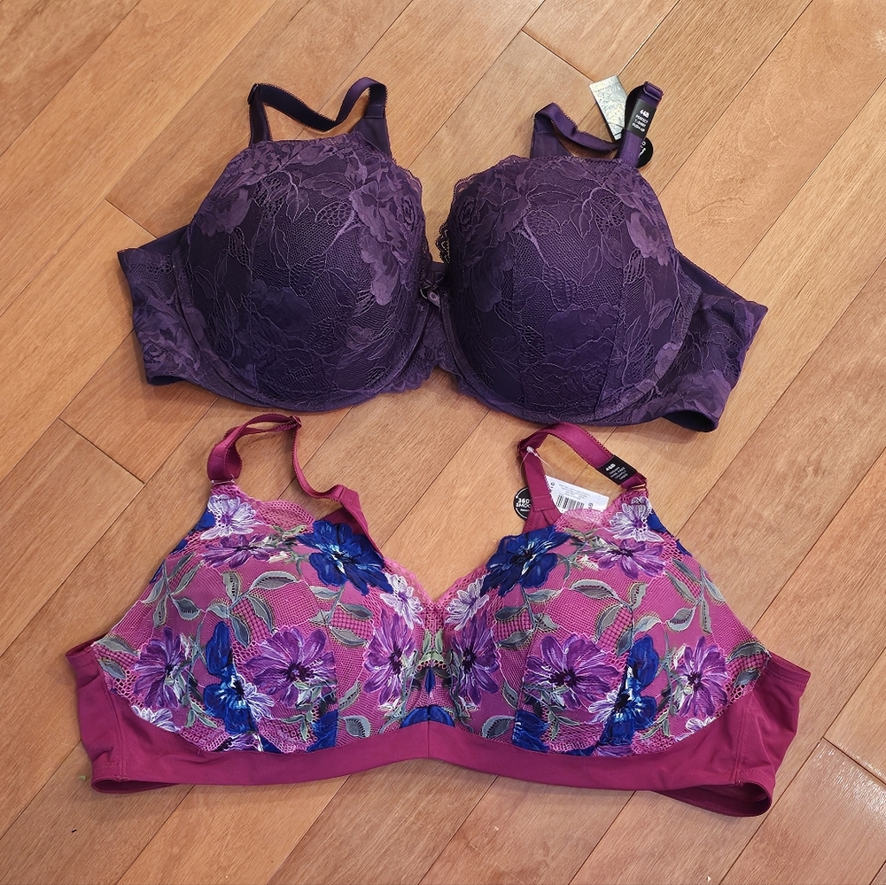 2 Torrid Bras 46B - Push-up & Wire-free